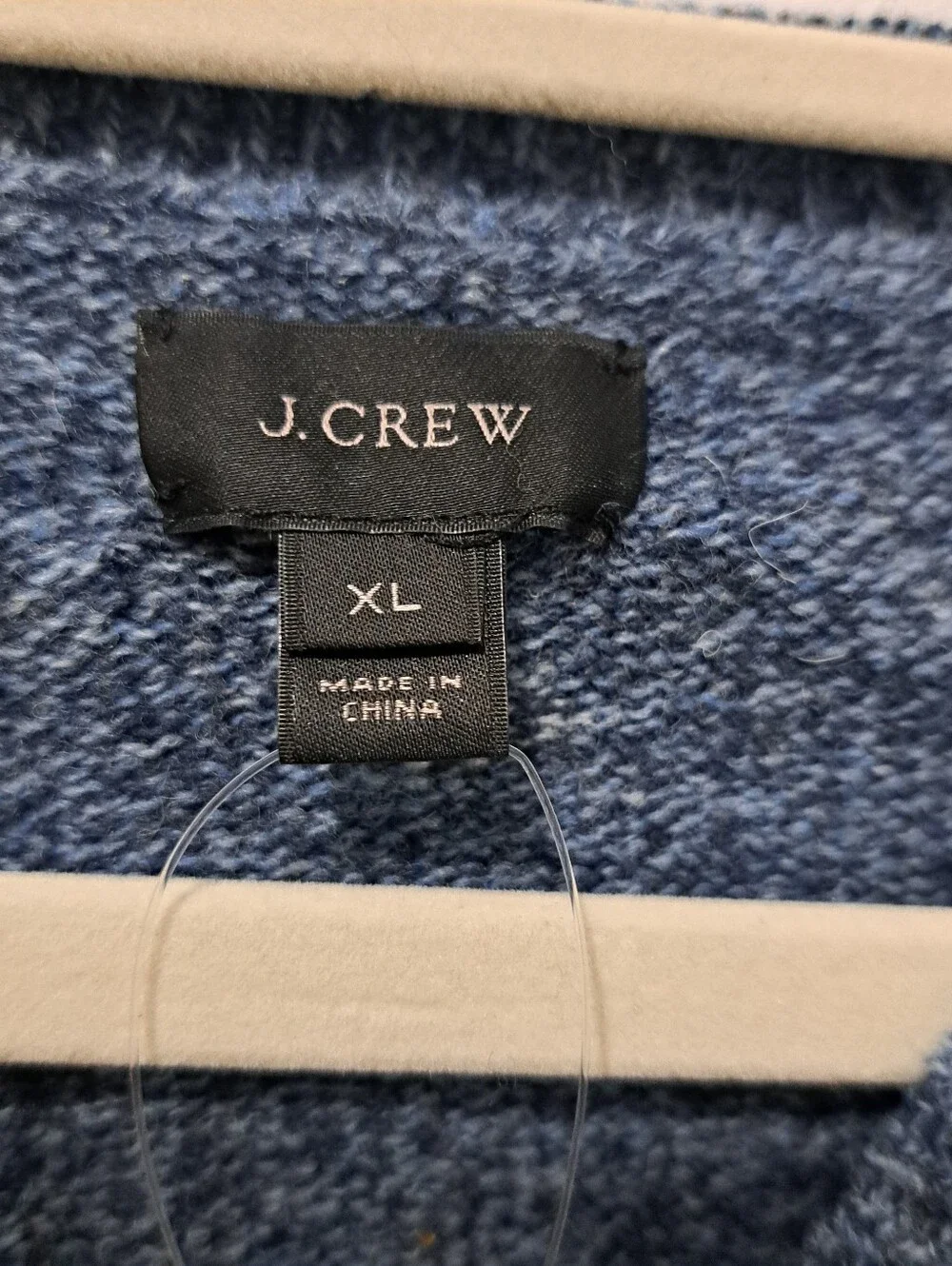 J.Crew Lambswool V- Neck Lightweight Speckled Pull Over Sweater XL Dark Blue